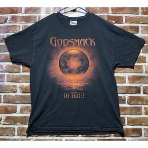 Godsmack Oracle Size Large 2010 Band Shirt Haynes Heavyweight Black Short Sleeve